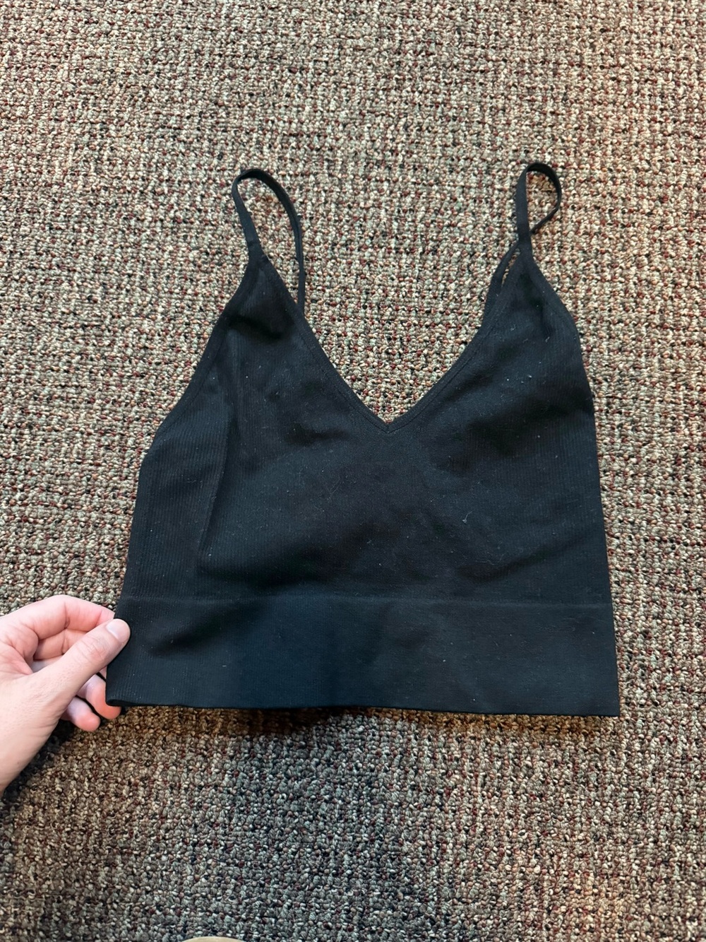 Bozzolo Black Seamless V-Neck Bandeau Cami
